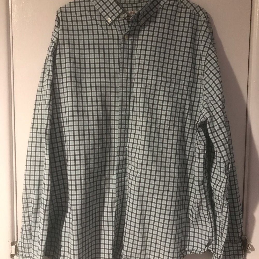 Blue plaid button down